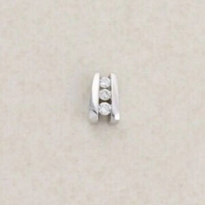 Pendant Only 10k White Gold .09ct Diamond Pendant  Three Stone
